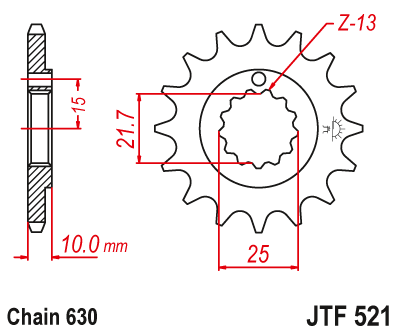 JT SPROCKETS gear wheel JTF521.15 (51815jt)